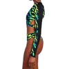 Sexy à manches longues femmes maillot de bain fermeture éclair maillots de bain africains dos nu maillot de bain taille haute Bikini ensemble brésilien maillots de bain 210702