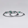 Hoop Huggie Caoshi старинные высококачественные серьги для женщин блестящие зеленый / белый кристалл эстетический годовщин подарок мама