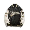 Men's Jackets Hip Hop Leather Baseball Jacket Coat Men Patchwork Streetwear Varsity College Fashion Retro Harajuku Motorcycle