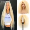 Fábrica loira perucas de cabelo humano profunda parte do meio perucas dianteiras do laço brasileiro virgem onda corpo reto onda profunda kinky em linha reta 150% densidade