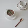 Mignon Nordique Tasse À Café Moderne En Céramique Creative Cappuccino Bureau Et Soucoupe Latte Kubek Ceramiczny Produits Ménagers BL50BD Tasses Soucoupes