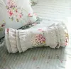 白い刺繍クッション装飾的な寝具枕ヨーロッパのキャンディークッションプリンセスフリルレース腰椎枕ソファハンドリスター210716