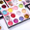 Ногтей Art Sequins Glitter Украшения 12 Цветов 3D Оболочка Бумага Алмазный Форма Персиковое Сердце DIY Наклейки Ногтей Советы Набор Набор Инструменты