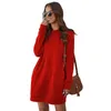 Casual Sweater Dress Mini Short Thick O-neck Long Sleeve Spring Winter Slim Fit Ladies Knitted Fashion Vestidos 220119