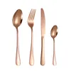 Set di posate per posate da matrimonio in oro rosa Set di stoviglie occidentali