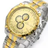 Armbanduhren Luxus Geschäftsmann Uhren Gold Edelstahl Quarz Orologio Uomo Moda Hombre 2022 Geschenk