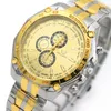 Wristwatches Luxury Business Men Watches Gold Stainless Steel Quartz Orologio Uomo Moda Hombre 2022 Gift