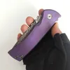 Begränsad anpassningsversion Chaves Redencion 228 Folding Kniv Damaskus blad Anodiserade Titan knivar Pocket EDC Starka taktiska jakt camping verktyg