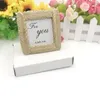 Golden Feather Photo Frame Seat Clip Wedding Supplies Originaliteit Ceremonie Gift Fotolijsten Creatieve Bruidegom Bruid ZWL447