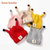 Bear Leader Bébé Filles Garçons Chapeaux Casual Mode Automne Hiver Enfants Tricotés Casquettes De Dessin Animé Enfant En Bas Âge Infantile Mignon Laine Chapeaux Chauds 1-5Y 210708