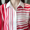 Chemises minces féminines Chemise rayée Femmes Automne Femmes coréennes Chemises à manches complètes Blouses en mousseline de soie à col rabattu 6108 50 210518