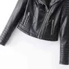Fitaylor, chaquetas de piel sintética para motocicleta para mujer, ropa de calle para mujer, abrigo negro de manga larga, cremalleras de motorista de otoño, prendas de vestir 211118
