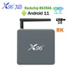 X96 X6 TV Box Android 11 8GB RAM 128GB ROM Rockchip RK3566 Ondersteuning 4K USB3.0 2T2R Dual Wifi 1000M LAN 4G 64GB 32GB VS T95 PLUS