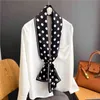 New 2021 Brand Silk Satin Skinny Scarf Women Print Horse Neck Tie Girls Hair Band Bag Belt Ribbon Bandana Shawl Wraps Foulard Y220228