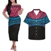 Casual Dresses HYCOOL Tribal Print Off Shoulder Samoan Tattoos Red Dress Elegant Bodycon Polynesian Summer For Women 2021