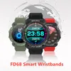 FD68 Smart Armband Armbänder USB Herzfrequenz Blutdrucküberwachung Anruferinnerung 1.3 "LCD-Bildschirm IP68 Sportmodell Kalorien Passierer Fitness Tracker
