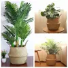 S/M/L/XL Folding Handmade Woven Flower Pot Planter Seagrass Stylish Storage Basket Garden Baskets Office Home Decoration 211130