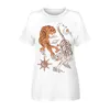 Summer Angel Stamping Fashion Breathable Comfortable Tshirt Round Neck Top T Shirt Women Short Sleeve Women's T-Shirt