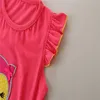 Jumping Meters Summer Animaux Owl Broderie Mode Vêtements pour enfants Ensembles Cute Girls 2 PCS Costume Enfant Tenues 210529