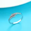 New Arrival Sier Plated Finger Rings Classical Geometric Cubic Zirconia Ring for Woman