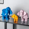 Dekorative Objekte Figuren Kreative geometrische Elefantenstatue Desktop-Möbel Wohnzimmer Veranda Display Moderne Kontrastfarbe Art De