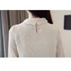 Autumn Fashion Women Spliced Long-sleeved Chiffon Lace Female Blouses Ladies Tops Bow Shirts 6782 50 210417