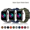 Moda Sport Nylon Paski Band Do Zegarek Apple 7 41mm 45mm 42mm 40mm 38 mm 44mm Tkaniny Tkaniny Wojskowe Armia Green Watchband Fit Iwatch Series 6 SE 5 4 3 2 1