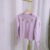 Коробов Новое поступление с длинным рукавом женщин пуловеры свитеров цветок вышивка o шеи джемпер Femme Crop Seher Mujer 210430