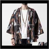 Etniska klädkläder Drop Delivery 2021 Japanese Kimono Traditionell Cardigan Men Thin Harajuku Streetwear Samurai Costume Yukata Manlig Haor