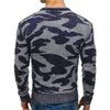 Men's Sweaters Slim Camo Knitted Long Sleeve Crew Neck Sweater Casual Comfy Tee Tops Jumper Men Vintage Clothes 2021