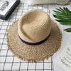 Summer Sunshade Ladies Marine Straw Hat Big Woven Seaside Sandals Sunscreen Panama Wide Brim Hats Delm22