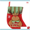 Christmas Festive Party Fontes Home Gardenchristmas Decorações 1 Pc Meias Telas Papai Noel Sock Presente Kids Doces Saco De Snowman Deer P