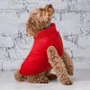 Casacos de cachorro 2 camadas velo alinhado cão quente vestuário macio à prova de vento Pequenos cães roupas de roupa para inverno frio tempo vermelho s a233