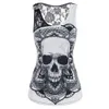 Gothic Casual Women T Shirts Skull Graphic Off Shoulder Two Piece Tee Sets Long Sleeve Sleeveless Spring Tops Female Clothes D30 X0628