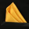 Noivo amarra sólido brilhante quadrado completo lenço de lenço imitação de seda cavalheiro hanky cravat noivo de casamento acessórios de moda