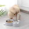 Distributore automatico di acqua per ciotola per gatti 2 in 1 Contenitore per alimenti Ciotola per alimenti per gatti Ciotola per alimenti per cani con abbeveratoio Alimentatore per abbeveratoio per animali domestici