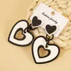 Dangle Chandelier Fashion Acrylic Long Drop Earrings For Women Retro Chic Black White Large Geometric Round Heart Earring Party 7901255