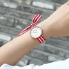 LMJLI - CRRJU nouvelle montre-bracelet unique en tissu de fleurs pour femmes mode femmes robe montre tissu de haute qualité montre filles douces Bracelet montre