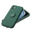 Płynny silikonowy 360 obrotowy uchwyt pierścienia miękki TPU Case telefoniczne dla iPhone'a 13 12 mini 11 pro max xs xr 7 8 plus z landy1440185