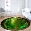 Groene boomgat ronde vloerkleden 3D patroon cirkelvormige gedrukte gebied mat woonkamer slaapkamer toegangsdeur home grote tapijten 239u