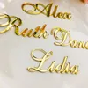 Party Decoration Personalized Customized Gold Silver Wood Guest Place Names For Wedding Card Sign Bonbonniere Table Setting Plan