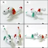 Christmas Decorations Festive & Party Supplies Home Garden Two Miniature Cute Handmade Glass Dog Pictures Craft Ornament Table Decoration Ye