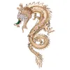 Tuliper Dragon Brooch For Women Animal Pins Broche Femme Enamel Crystal Rhinestone Unisex Men Party Jewelry Korean Fashion