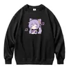 Męskie bluzy bluzy Keqing Fleece Crew Szyi Swetry Bluza Gensshin Impact Hoodie Moda Mężczyźni Dorywczo Mężczyzna Harajuku Kawaii Hoody