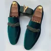 الرجال جلد الغزال أحذية المتسكعون عارضة اللباس بروغ الربيع كلاسيك ذكر F451 211102
