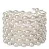 Bangle Wide Statement Beaded Bracelets&Bangles For Women Rhinestones Pearl Jewelry Dropship