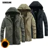 Men Cotton Winter Jacket Padded Mid-length Warm Outwear Snow Coats Windbreaker Multi-pocket Brand Jacket Men Parka 210928