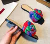 Designer dames sandaal editie platte glijbaan lederen bloemblaadjes 3D rose hoge sandalen Sexy dames zomerslippers van goede kwaliteit met doosmaat 35-42