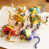 Handmade Colorful Cloisonne Enamel Filigree Elephant Hanging Pendant Ornament Christmas Tree Accessory Decorations Keychain Bag Charm Gifts with Box