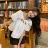 Blusas de las mujeres camisas Korean Chic Prevy Style Girly Women Blusa Camisa Vintage Cuadrado Cuello Arco Manga Floja Temperamento WHI